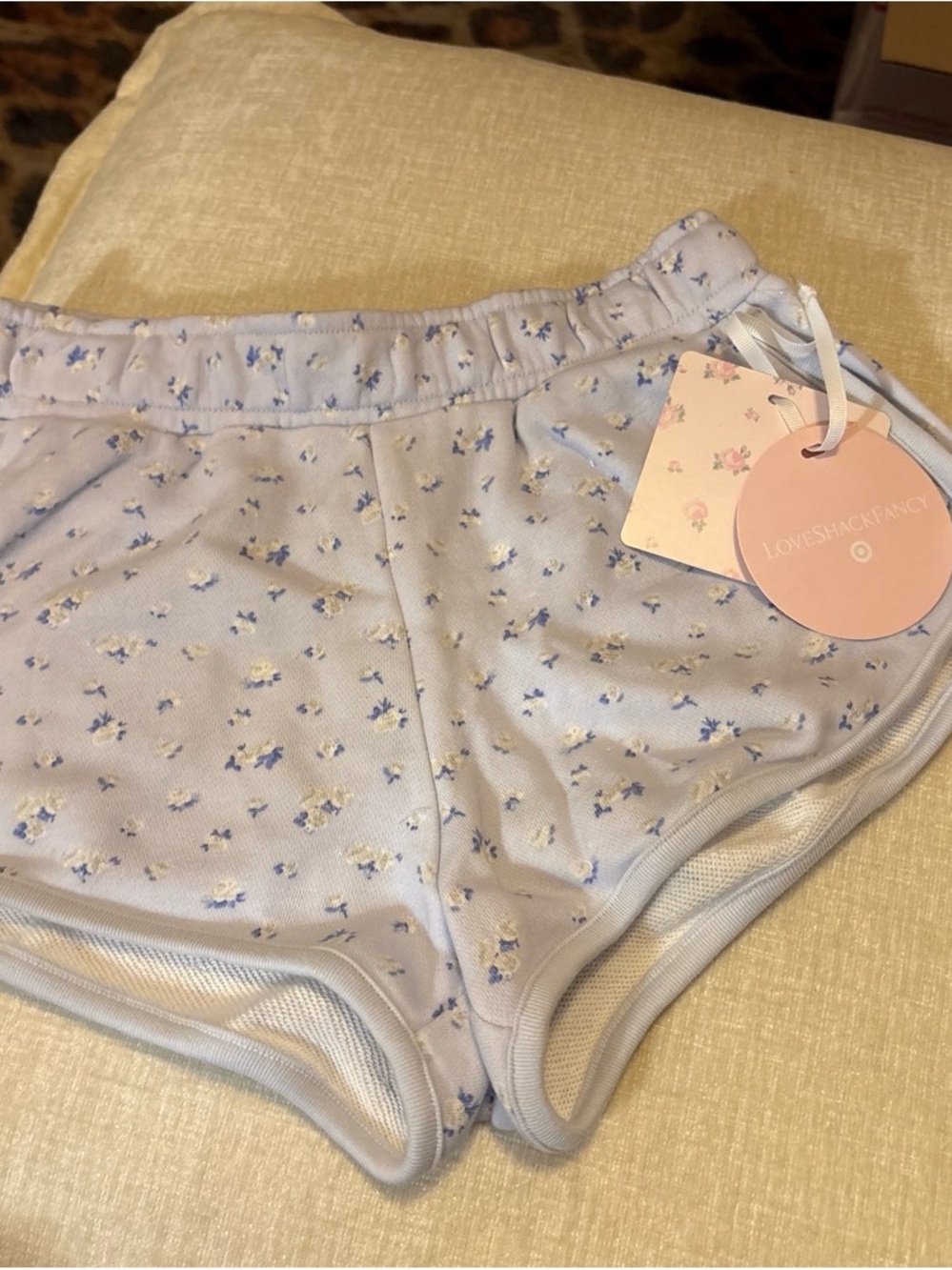 Girls love shack fancy blue Floral Lounge Shorts